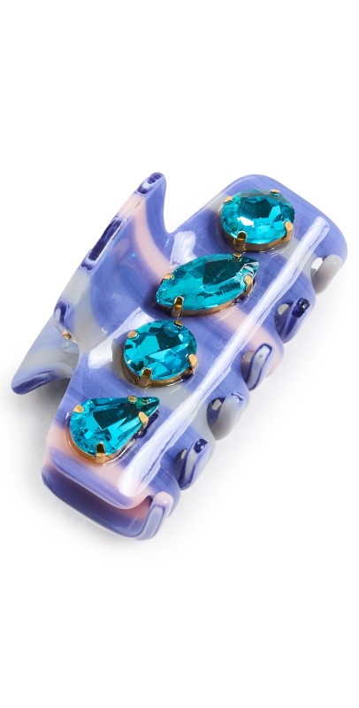 Lele Sadoughi Mini Crystal Claw Clip Azur