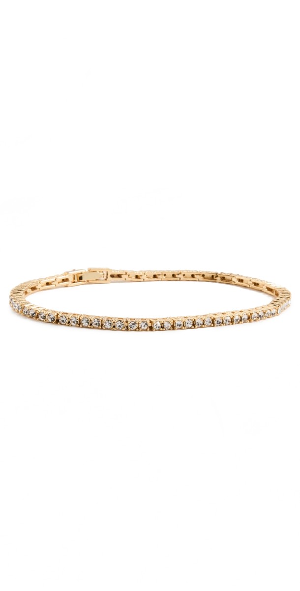 BaubleBar Bennett Tennis Bracelet Clear/ Gold