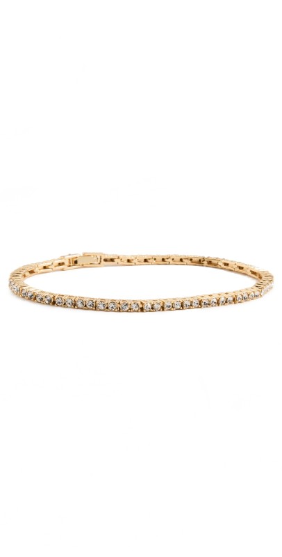 BaubleBar Bennett Tennis Bracelet Clear/ Gold