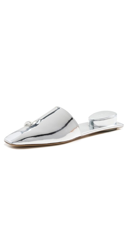 Tory Burch Pierced Mules Argento