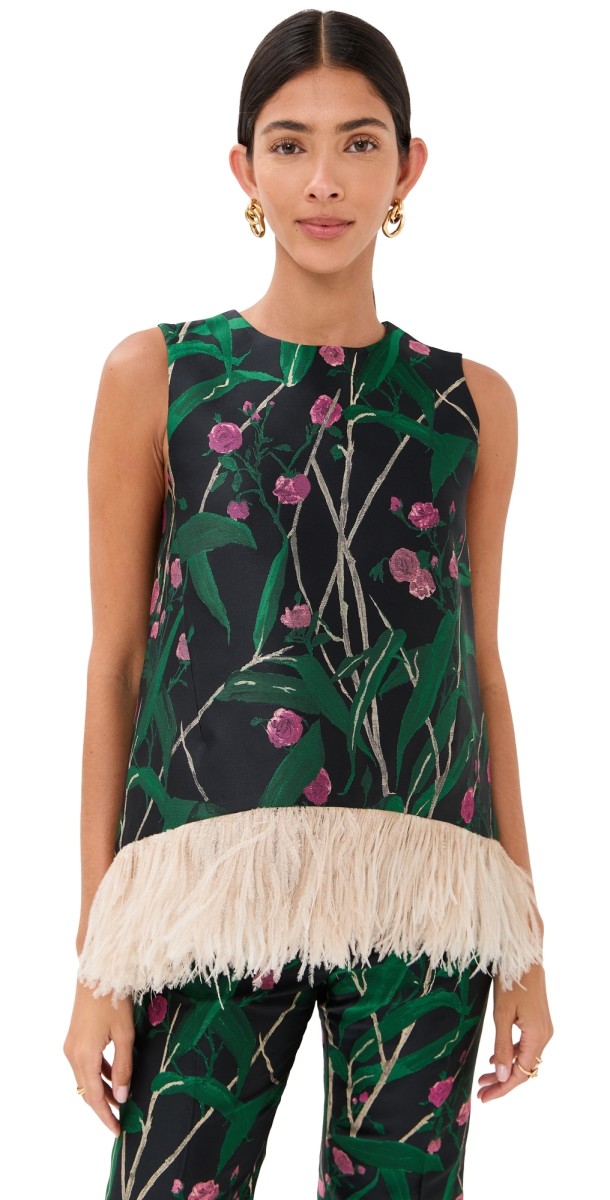 La DoubleJ La Scala Feather Top Bamboo Jacquard