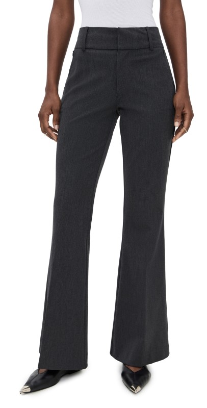 Good American Essential Suiting Flare Trousers Dark Heather Grey