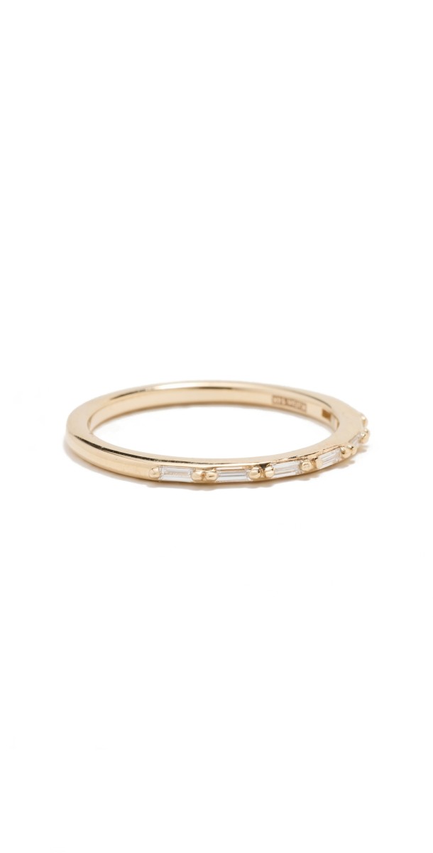 Kalan by Suzanne Kalan 14k Horizontal Diamond Baguette Ring Yellow Gold
