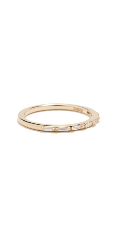 Kalan by Suzanne Kalan 14k Horizontal Diamond Baguette Ring Yellow Gold
