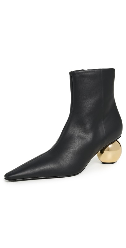 Marni Black Leather Ankle Boots Black