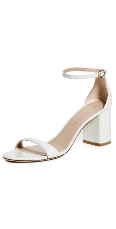 Stuart Weitzman Nudist Block Sandals 75mm White