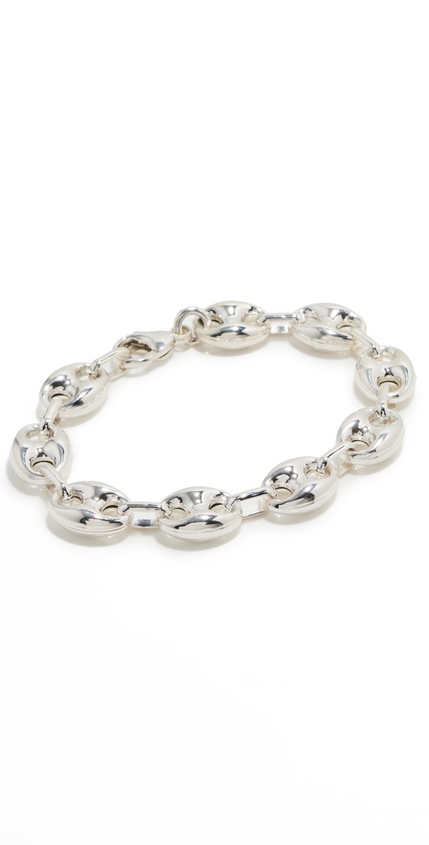 Zoe Chicco Sterling Silver Large Puffed Mariner Chain Bracelet Sterling Silver