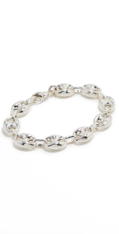 Zoe Chicco Sterling Silver Large Puffed Mariner Chain Bracelet Sterling Silver