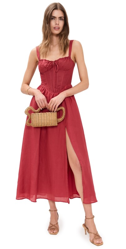 BARDOT Esra Midi Dress Fire Red
