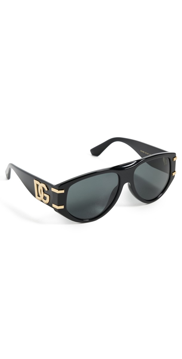 Dolce & Gabbana Aviator Sunglasses Black/Dark Grey