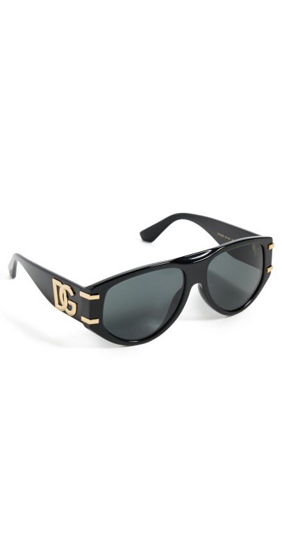 Dolce & Gabbana Aviator Sunglasses Black/Dark Grey