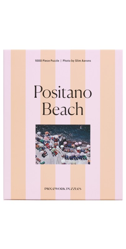 Piecework Puzzles Positano Beach Puzzle Striped Peach One Siz