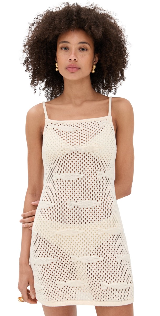 STAUD Rio Dress Ecru