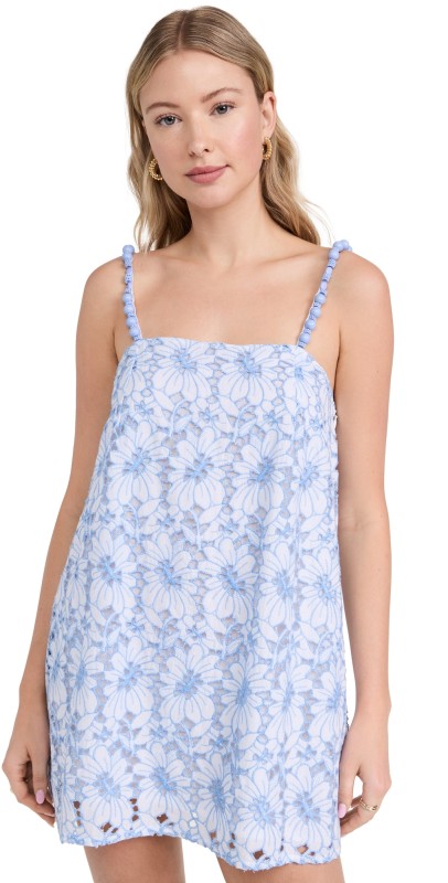 SUNDRESS Karla Eyelet Blue Dress Eyelet Blue