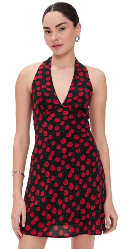 STAUD Lucca Mini Dress On The Vine Black