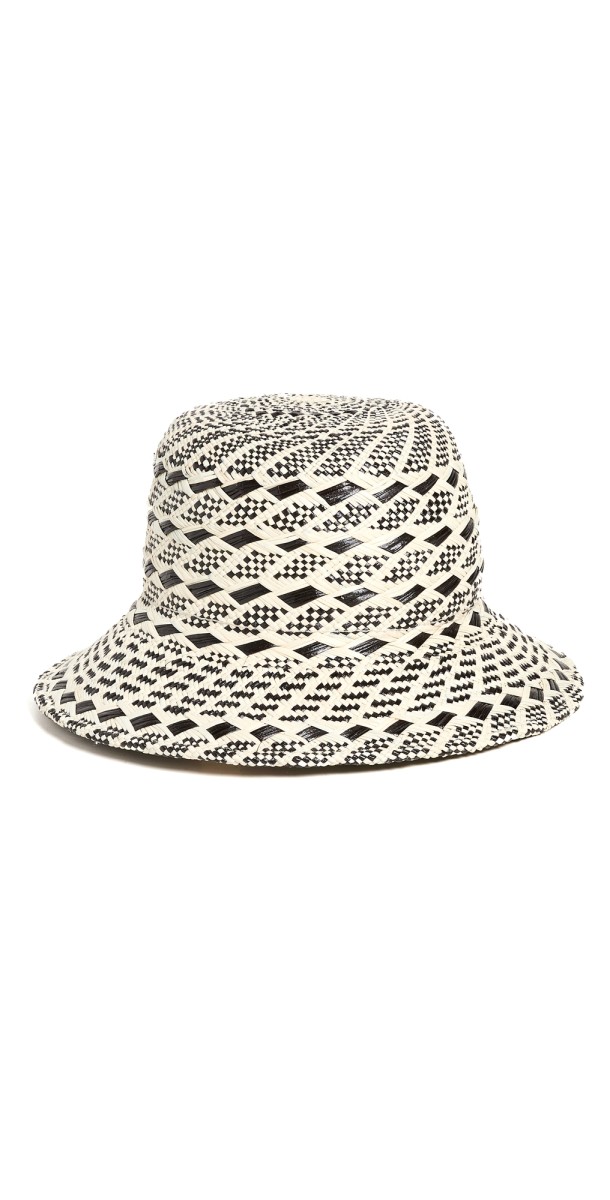 Gigi Burris Breanna Straw Bucket Hat Cream/Black