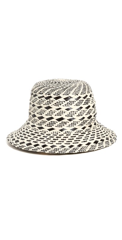 Gigi Burris Breanna Straw Bucket Hat Cream/Black