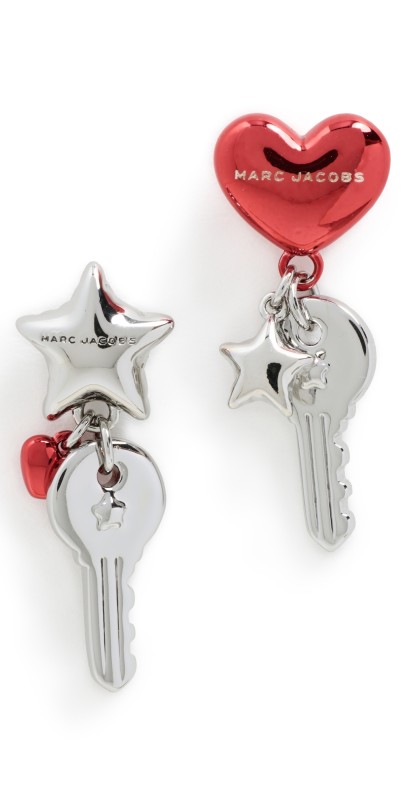 Marc Jacobs Balloon Charm Earrings Silver/Red