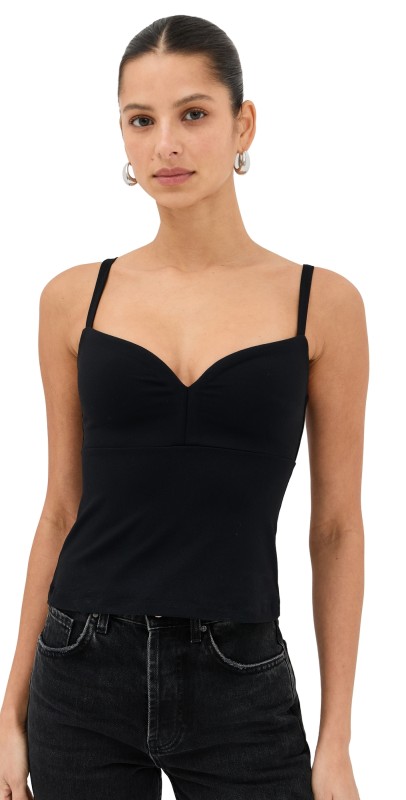 Susana Monaco Carryover Sweetheart Wire Tank Top Black