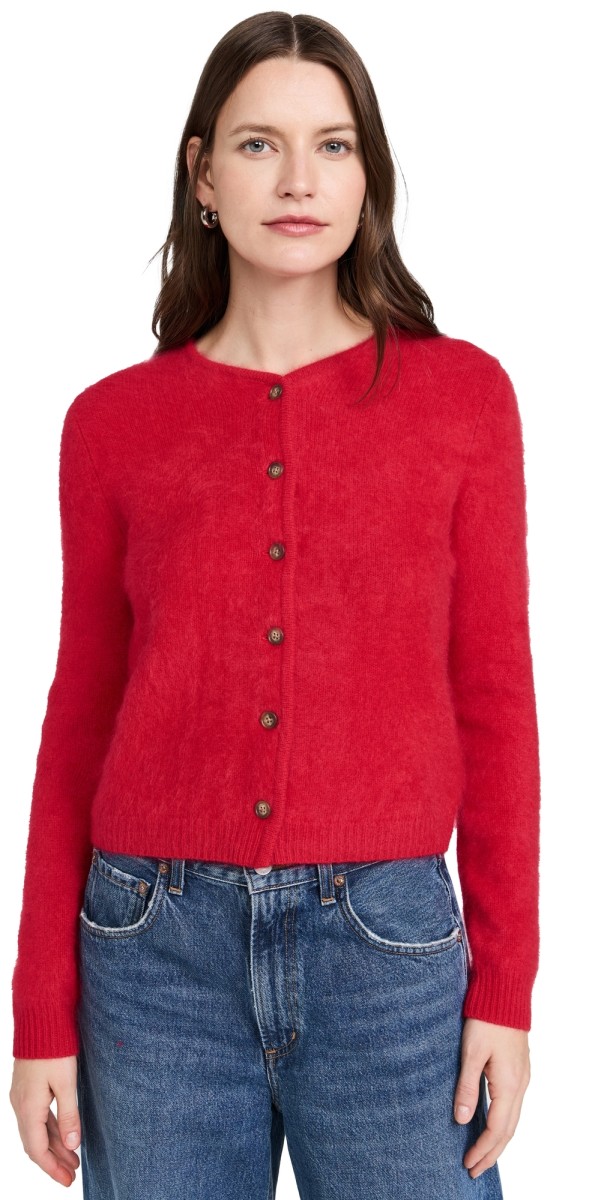 Guest in Residence Grizzly Cashmere Cardigan True Red