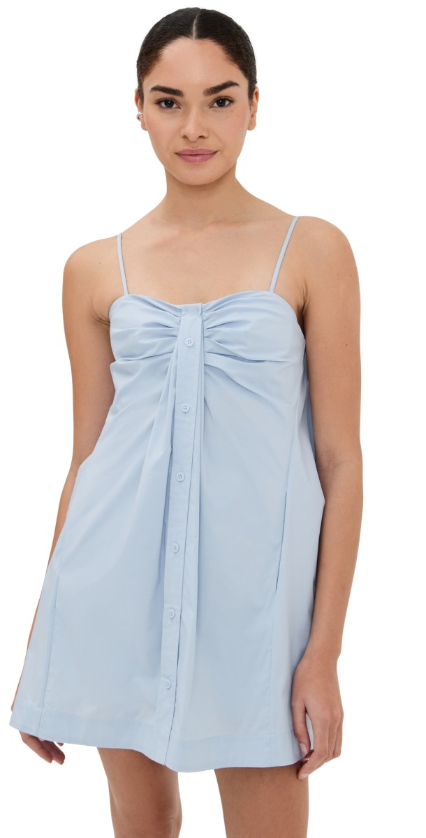 SIMKHAI Kendall Twisted Button Front Dress PERIWINKLE SKY