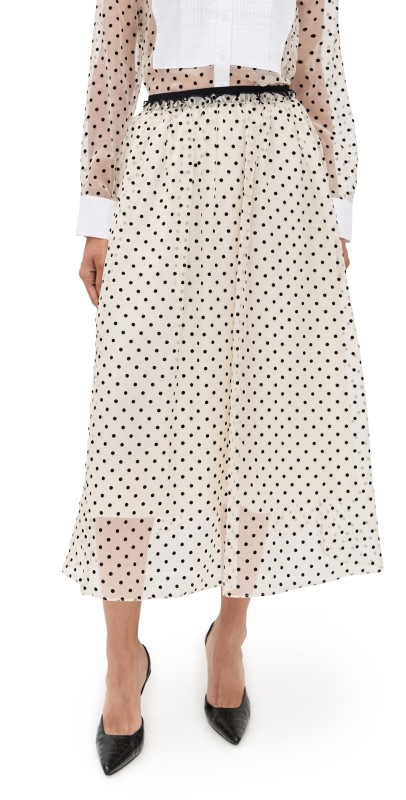 Tanya Taylor Ainsley Silk Skirt Cream/Black Multi
