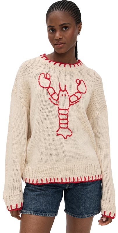 Bailey Rose Lobster Sweater Ecru