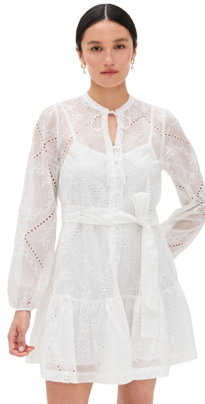 Hill House Home The Yara Mini Dress White/Patchwork Organza