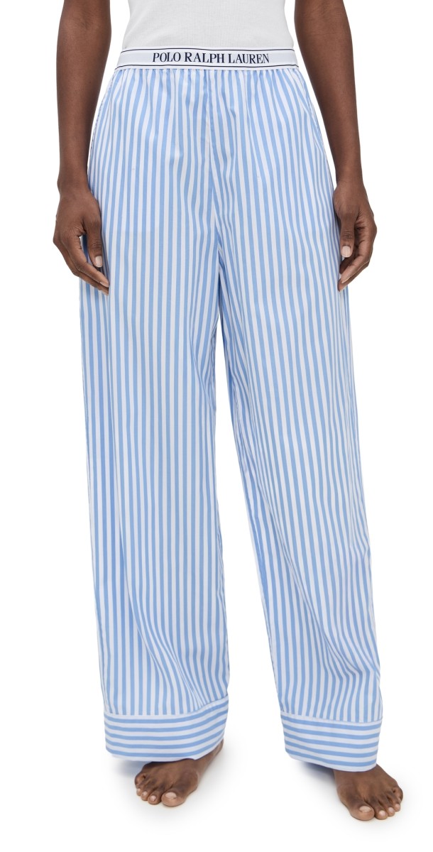 Polo Ralph Lauren Logo Elastic Pants White Cloud x Hydrangea