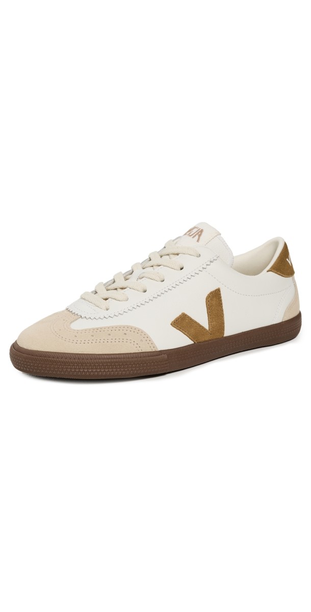 Veja Leather Volley Sneakers White Tent Bark