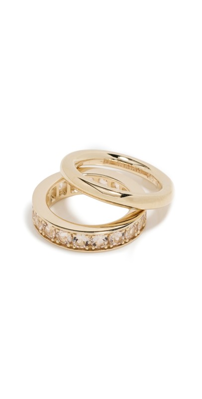 By Pariah XL Duo Pinky Ring Stack Set of 2 Morganite