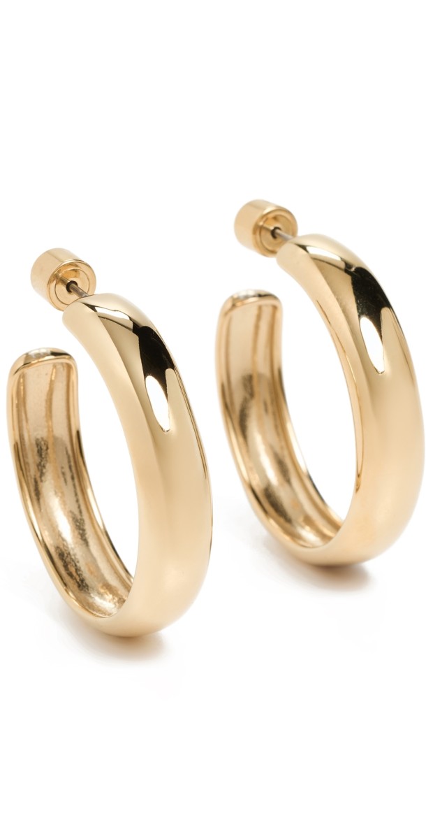 Jenny Bird Large Staple Hoops High Polish Gold