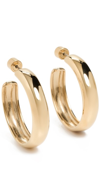 Jenny Bird Large Staple Hoops High Polish Gold