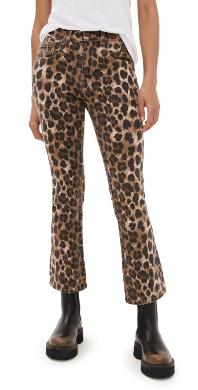 R13 Kick Fit Jeans Stone Washed Leopard