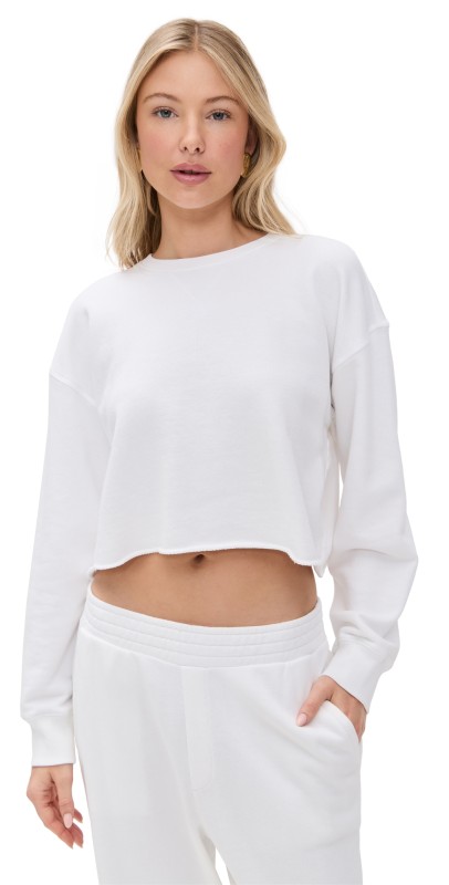 ATM Anthony Thomas Melillo French Terry Cut Off Sweatshirt White