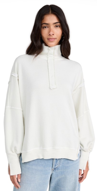 Free People Camden Henley Sweater Grey Opal