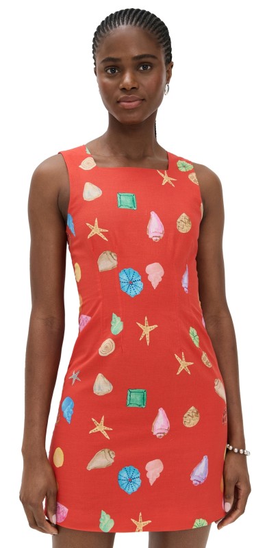 Never Fully Dressed Red Shell Ioana Mini Dress Red