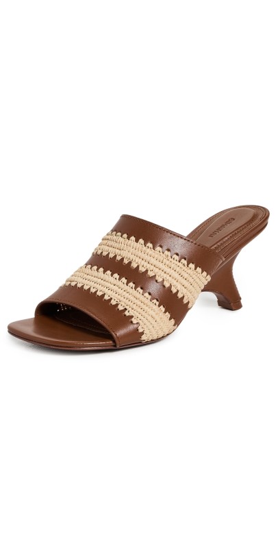 SIMKHAI Shadow Mule Raffia Sandals Sable