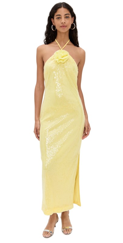 endless rose Rose Haltered Sequins Maxi Dress Butter