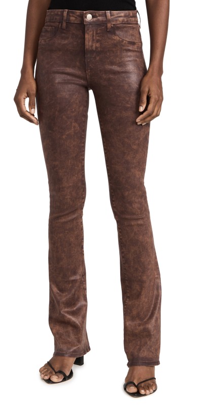 L'AGENCE Selma Sleek Baby Boot Jeans Cocoa Mineral Coated