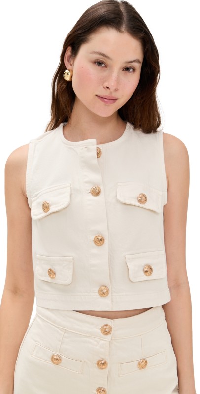 BLANKNYC Sugar Coated Vest Overdye Natural