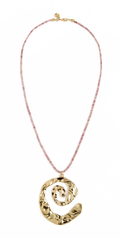 MAYAMAR Beaded Swirl Necklace Gold