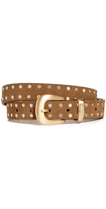 Madewell Clean Western Flat Stud Belt Dried Acorn