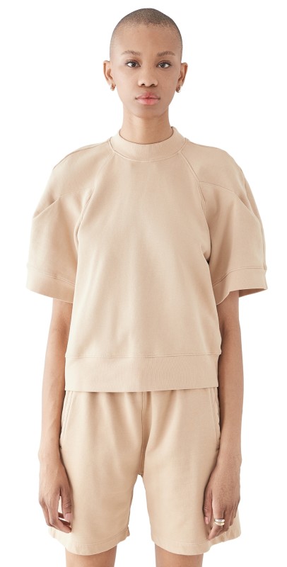 AGOLDE The Round Shoulder Half Sleeve Box Sweatshirt Noodle