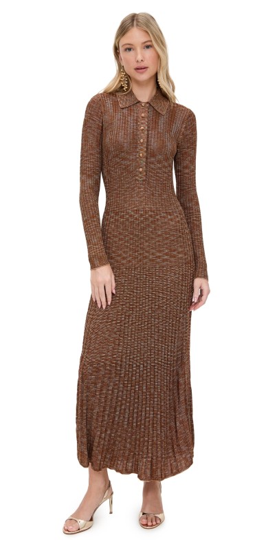 Zimmermann Mouline Midi Dress Chocolate Multi