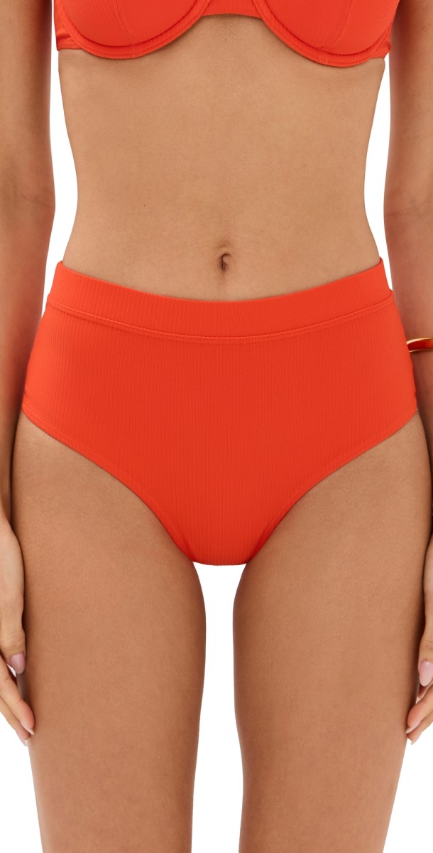 STAUD Devon High Rise Bikini Bottoms Cayenne