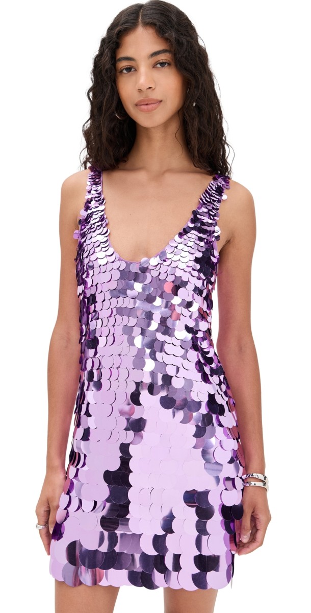 L'AGENCE Andie Mini Paillette Dress Purple Sequin