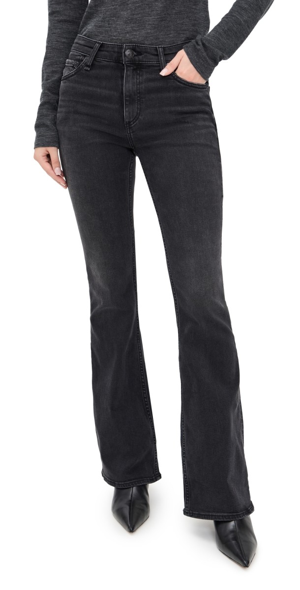 rag & bone Flexi Dahlia Full Length Flare Jeans Midnight