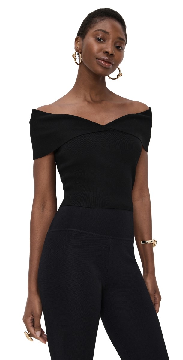 Cult Gaia Prescott Knit Top Black