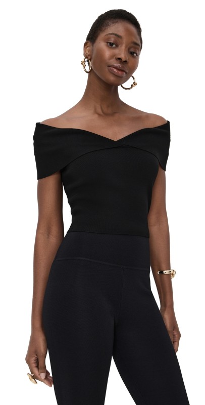 Cult Gaia Prescott Knit Top Black